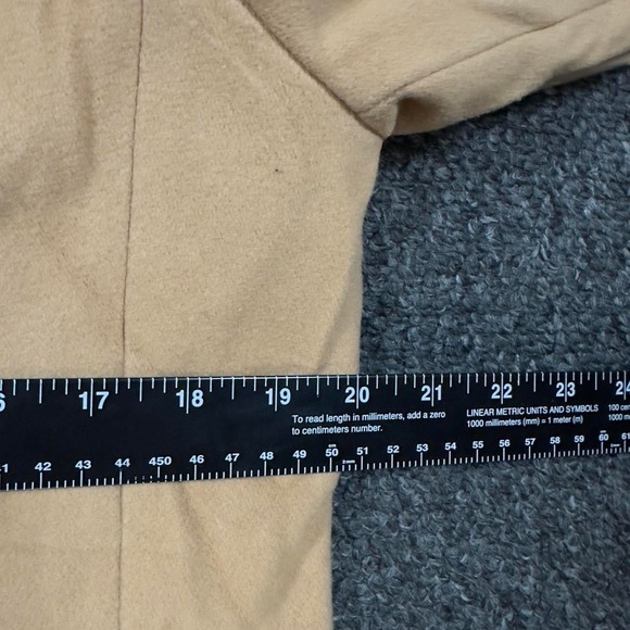 L.L. Bean Women's Wool Blend Coat Size 14 Tan Camel Long Dress Jacket - Picture 4 of 5